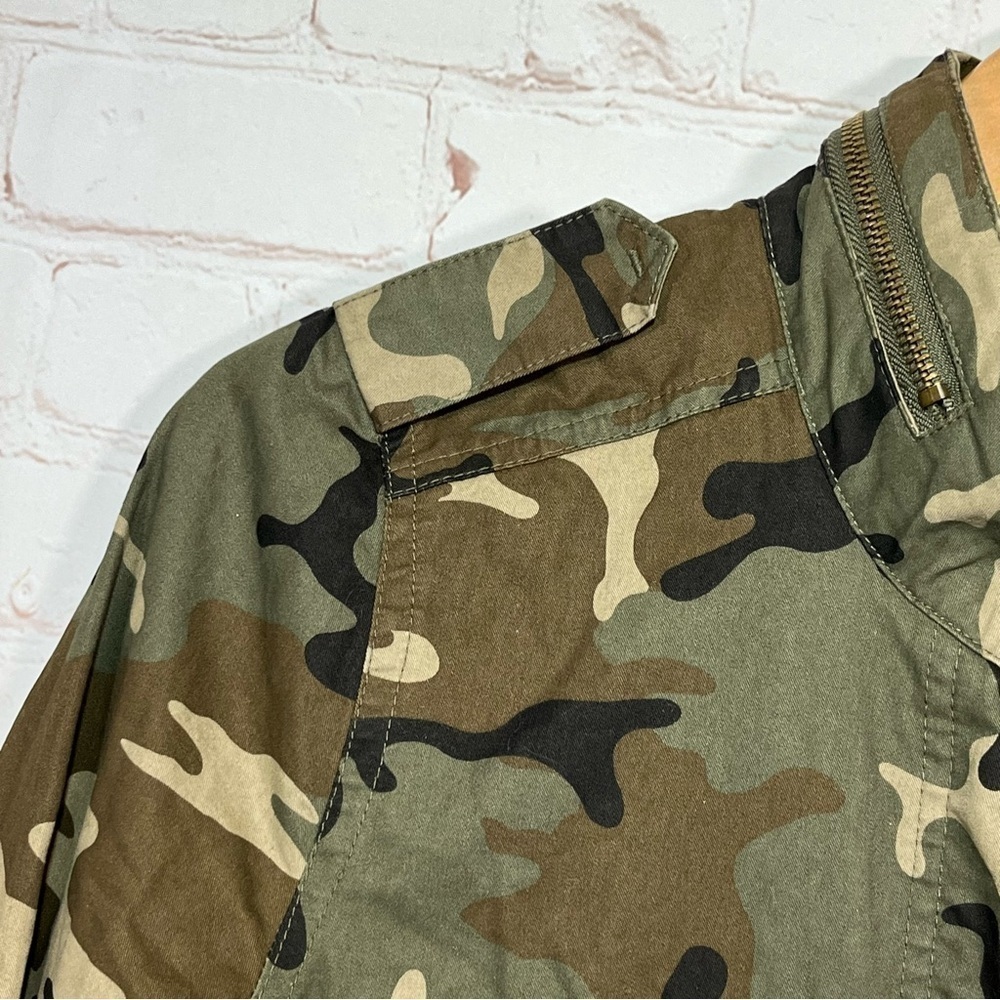 Love Tree Camo Military Jacket Womens Small Full Zip Mock Neck Army Utility - Picture 3 of 14